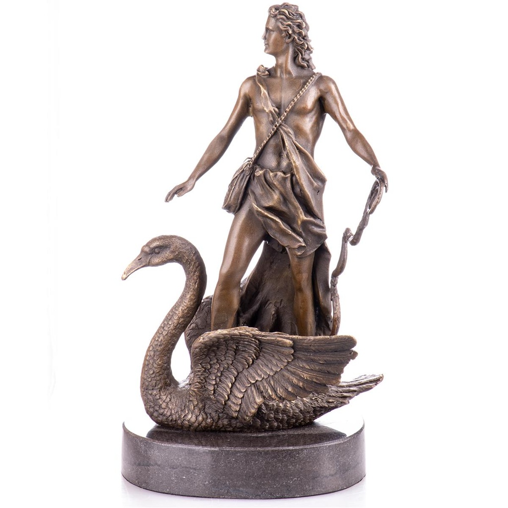 [LA-99147] Mythologische Bronzefigur Apollon auf Schwan Bild 2