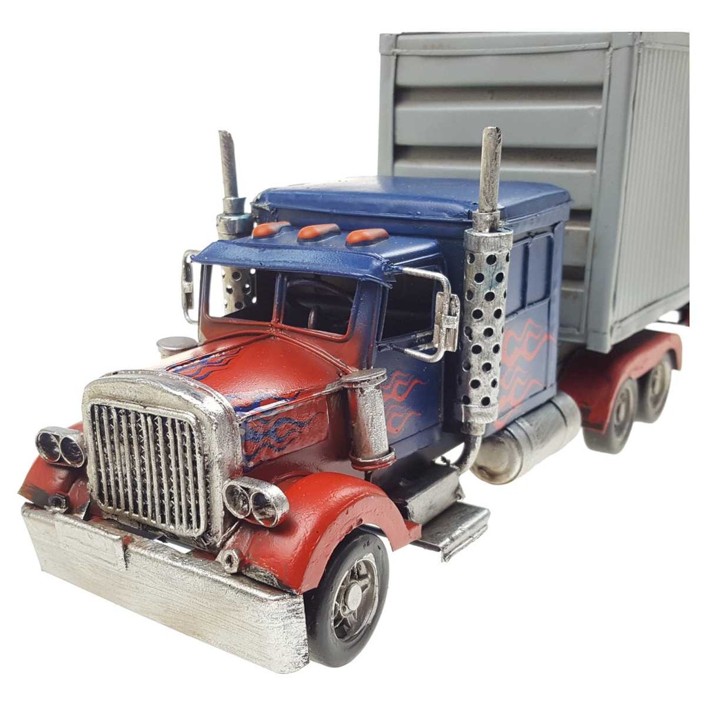 [LA-99276] Blechmodell Blechauto Nutzfahrzeug Container LKW Blau Rot Grau Bild 2