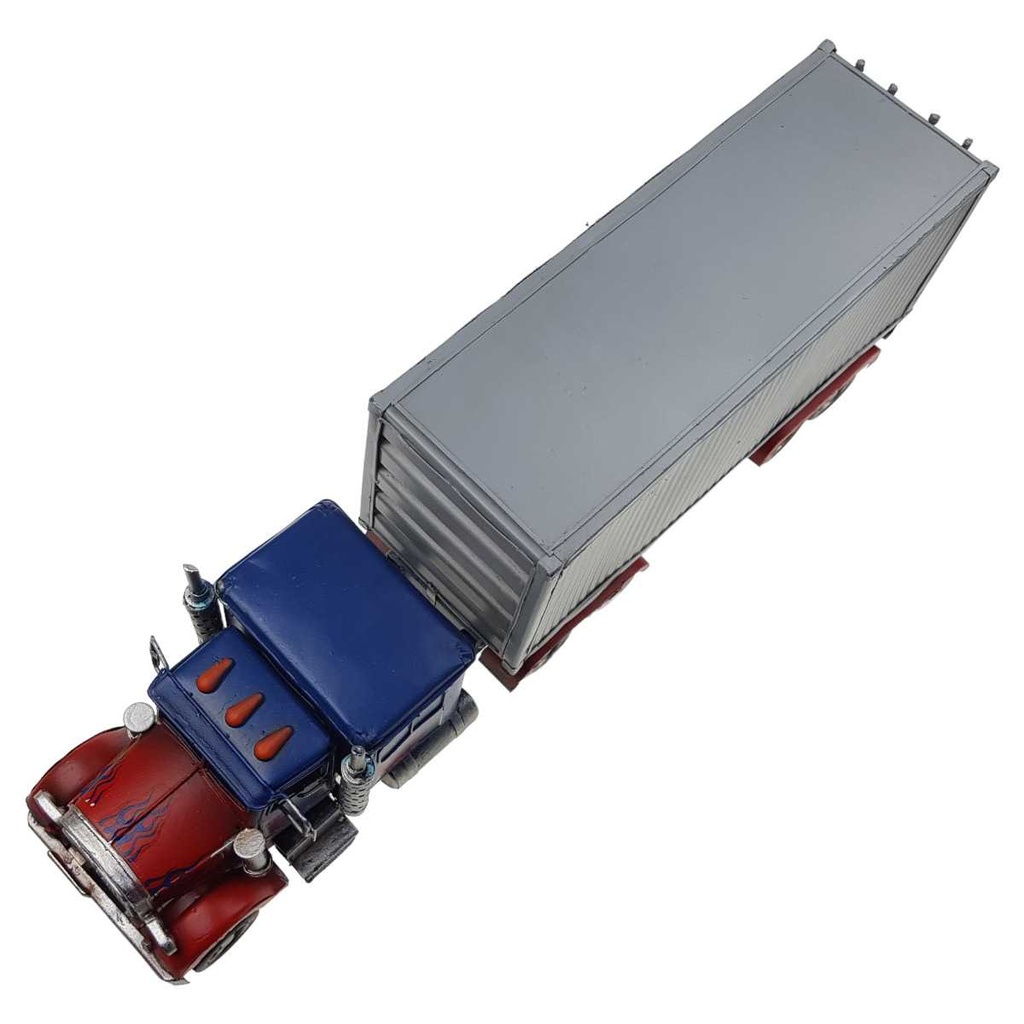 [LA-99276] Blechmodell Blechauto Nutzfahrzeug Container LKW Blau Rot Grau Bild 3
