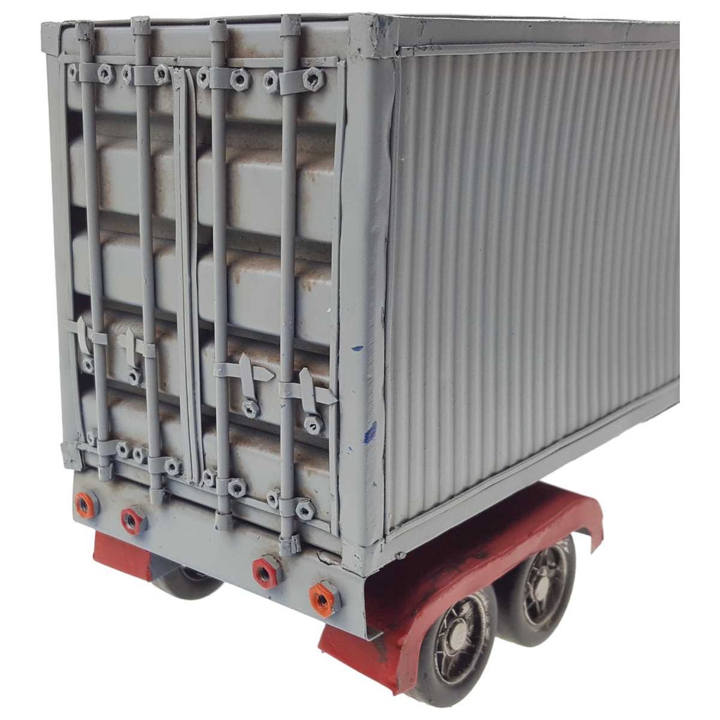 [LA-99276] Blechmodell Blechauto Nutzfahrzeug Container LKW Blau Rot Grau Bild 4