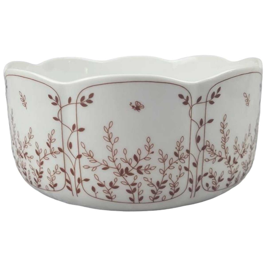 [458119011-002] Schüssel 18 cm Tirschenreuth Fleur Blätterzauber Braun
