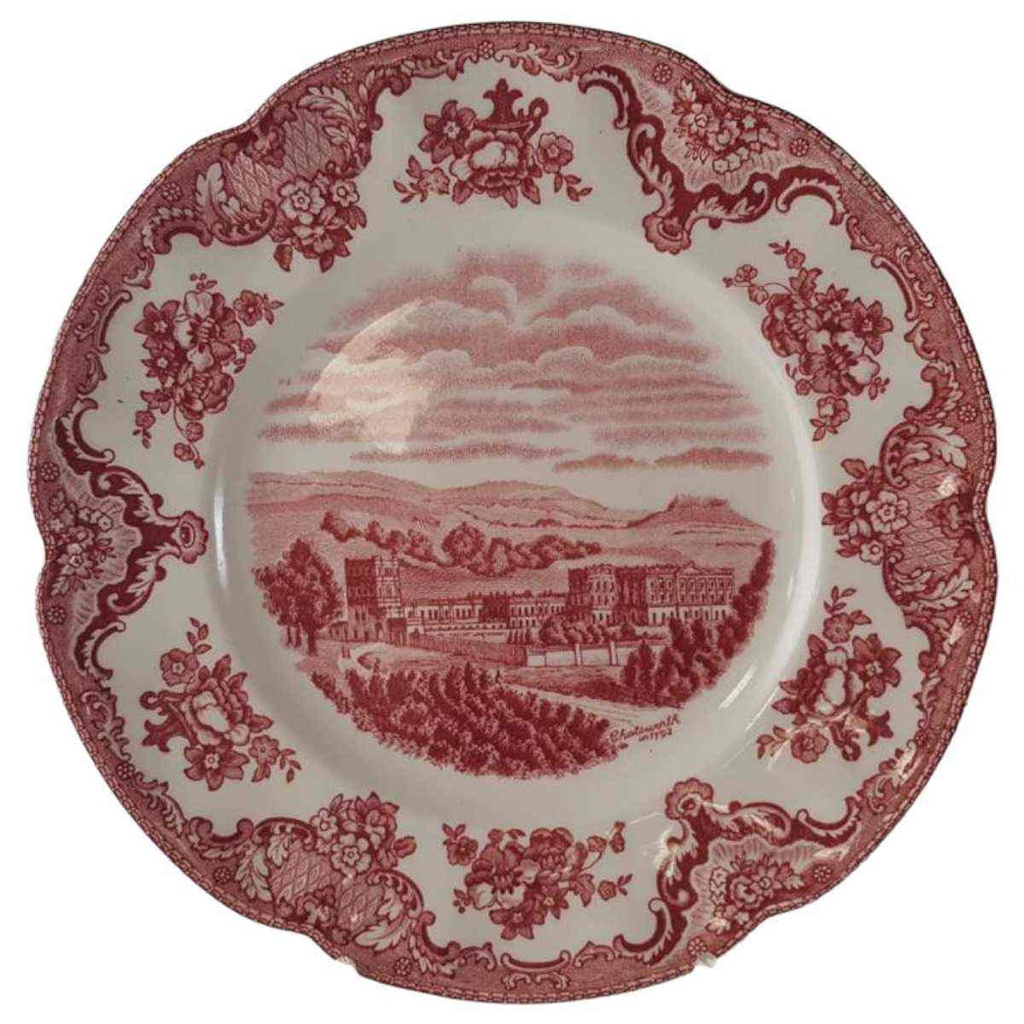 [45813320-1] Kuchenteller Dessertteller Frühstücksteller 20,3 cm Johnson Bros Old Britain Castles Rot