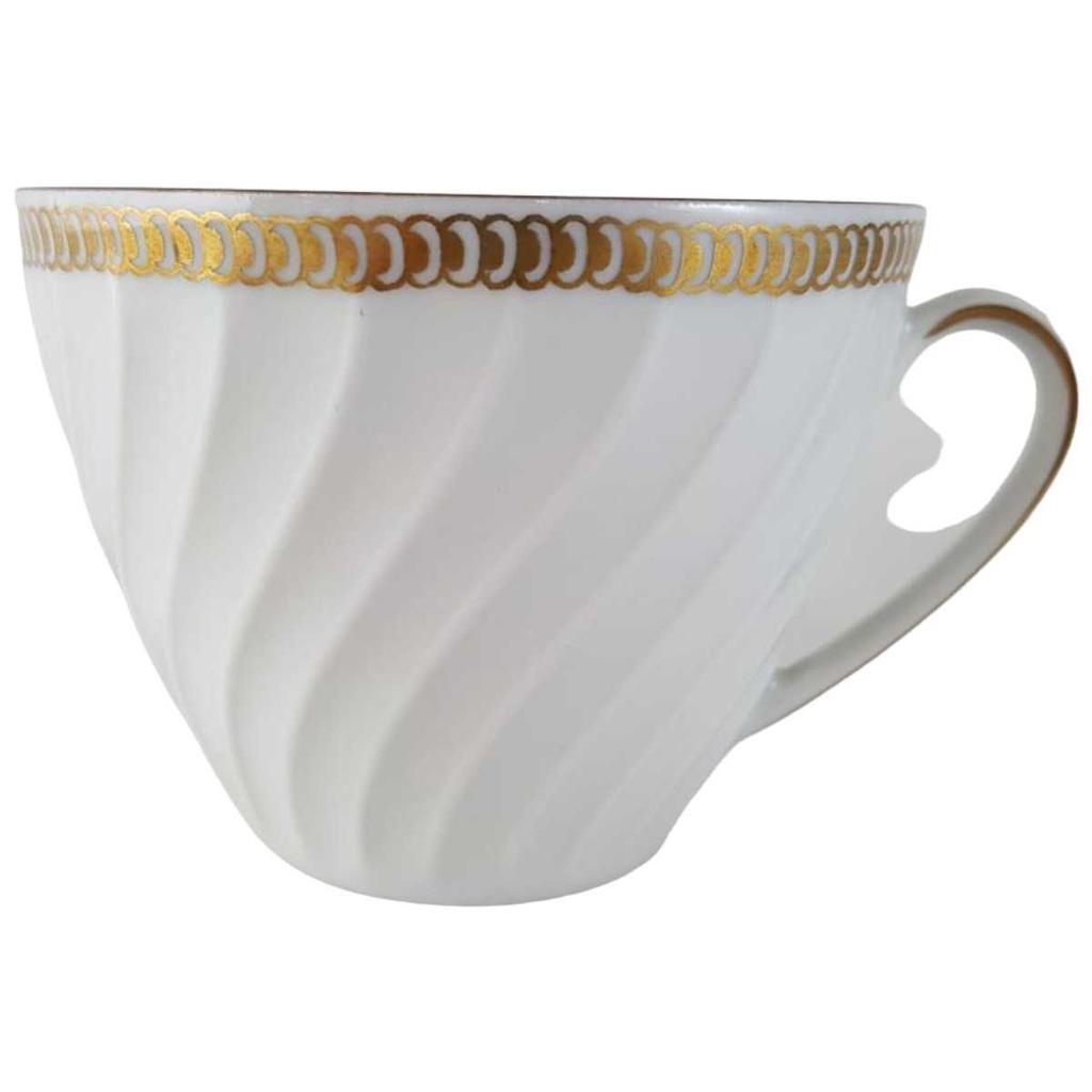 [458133641] Kaffeetasse Tasse Goldrand Golddekor Gareis Form 640 Rillenrelief