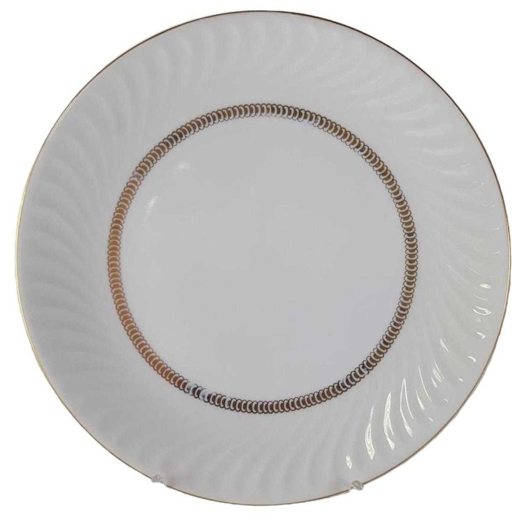 [458133671] Kuchenteller Dessertteller Frühstücksteller Goldrand Golddekor 19,1 cm Gareis Form 640 Rillenrelief
