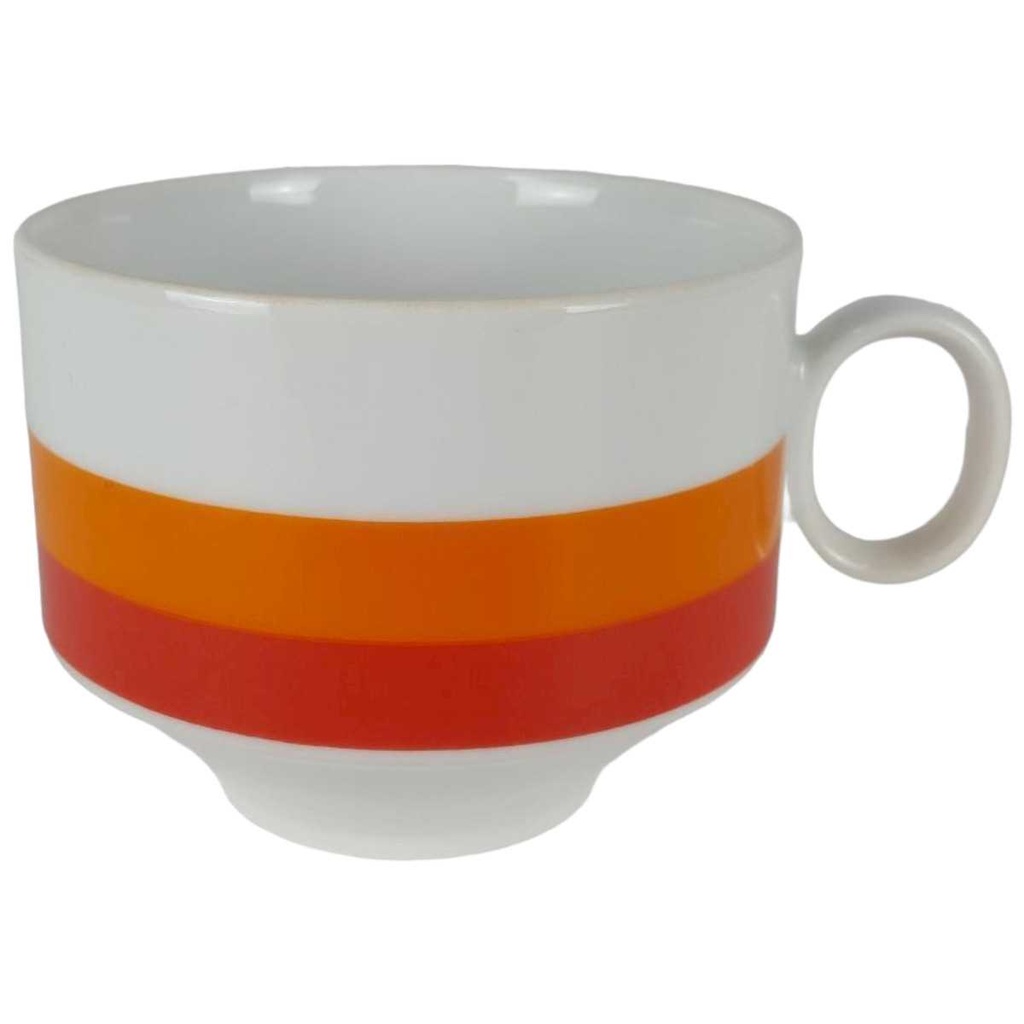 [458138249-1] Kaffeetasse Tasse mit Griff Winterling Marktleuthen Retro Rot Orange