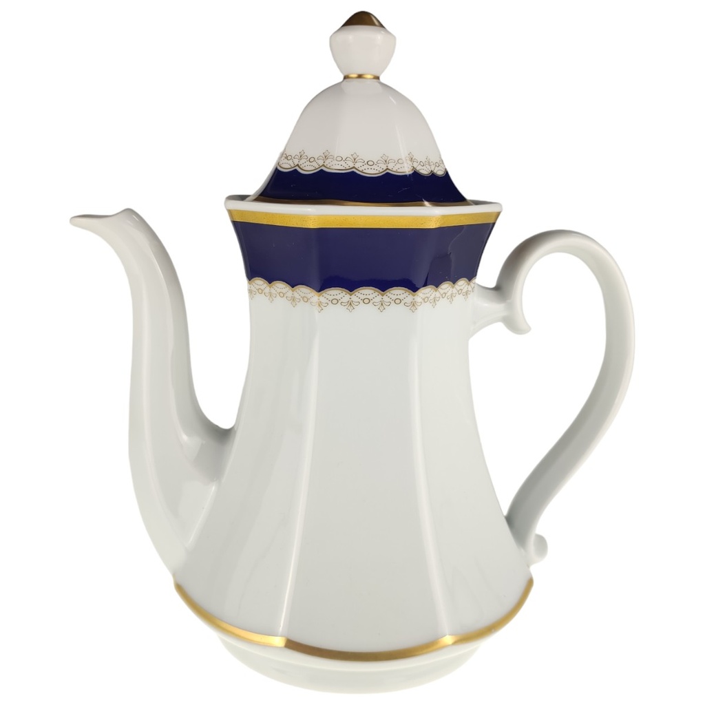 [4581682-2] Kaffeekanne Goldrand 1,25 L Winterling Marktleuthen Kobaltrand mit eckig