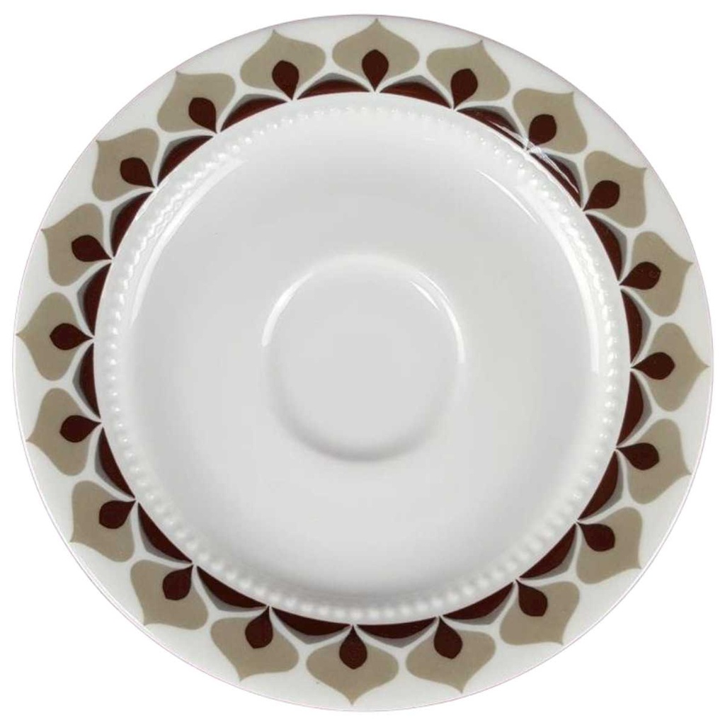 [458174091] Untertasse für Kaffee 14,5 cm Eschenbach Venedig Perlrand Braun Grau