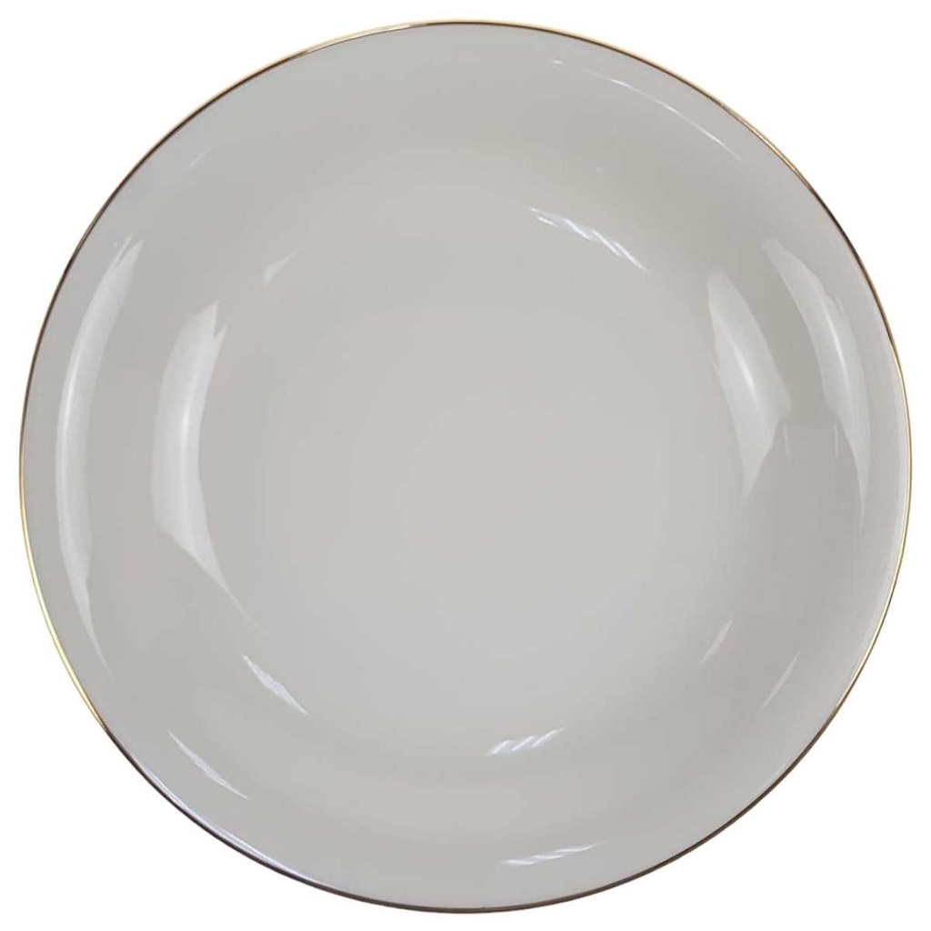 [98240] Suppenteller Goldrand 22,7 cm Edelstein 21246 Elfenbein Beige gebraucht - sehr gut