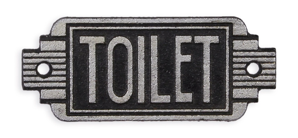[LA-100325] Wandschild Wandplakette Gusseisen Art Deco Sign Toilet