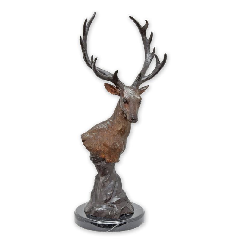 [LA-1780865] Bronzeskulptur Bronzefigur Hirschkopf