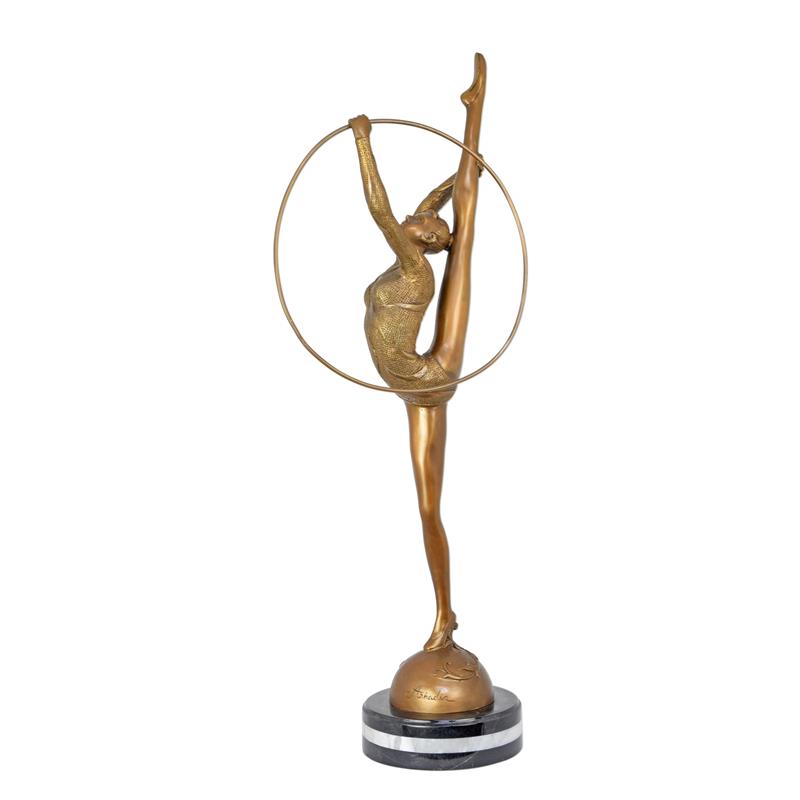 [LA-1781002] Bronzeskulptur Bronzefigur Tänzerin mit Reifen