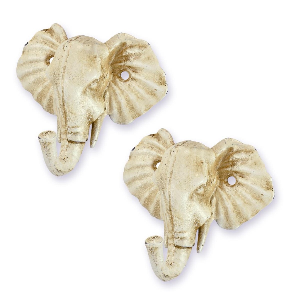 [LA-1781265] Kleiderhaken Gusseisen Elefantenkopf 2er Set