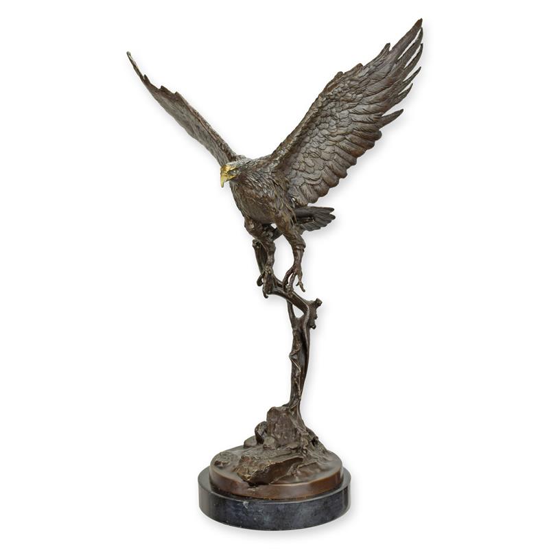 Bronzeskulptur Bronzefigur Adler im Flug