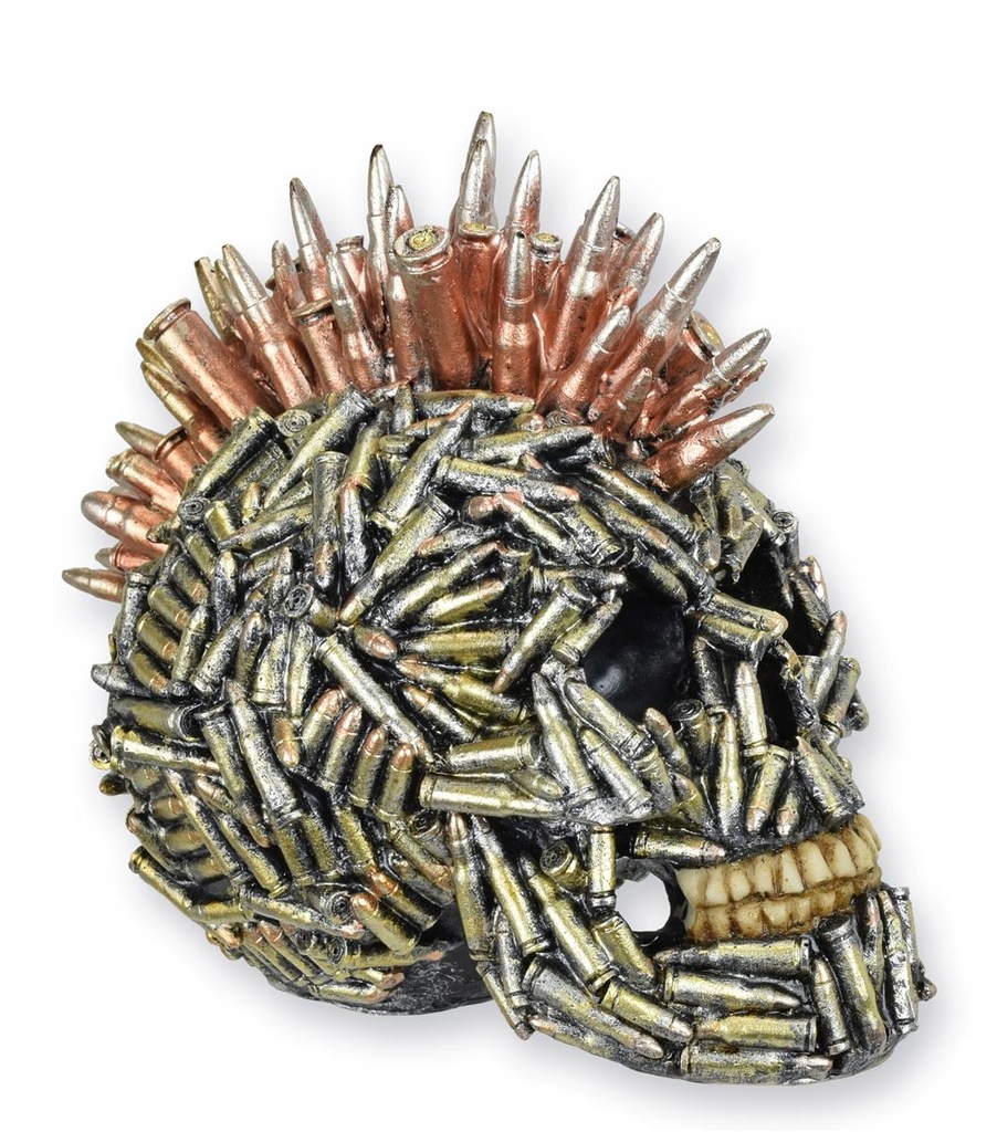 [LA-1785016] Skulptur Harz Steampunk Schädel Patronen
