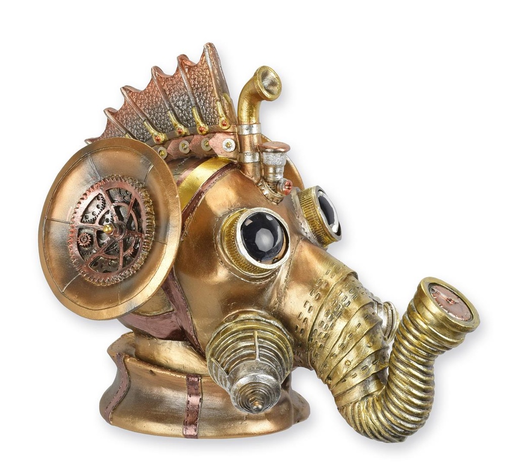 Skulptur Harz Steampunk Elefantenkopf