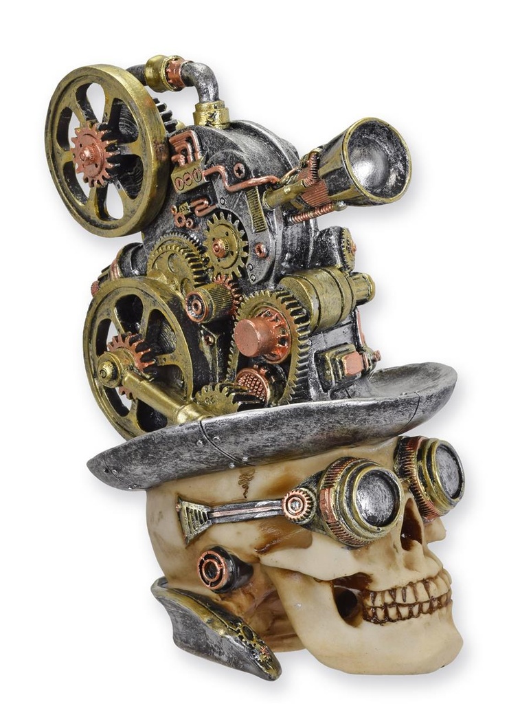 [LA-1785022] Skulptur Harz Steampunk Schädel Projektor