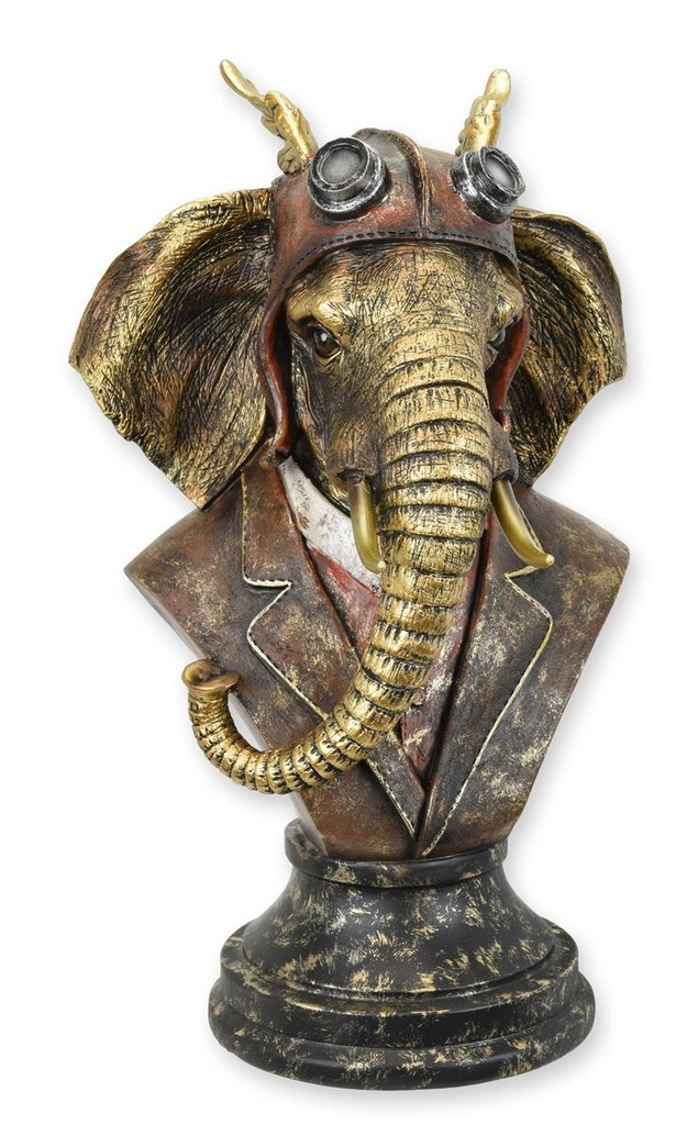 Figur Skulptur Büste Harz Steampunk Elefant mit Kleidung