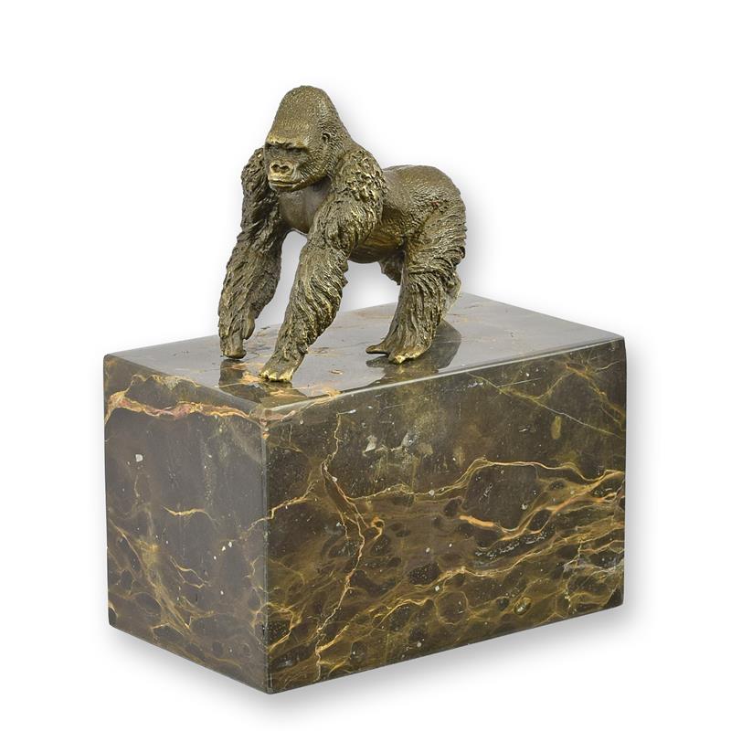 Bronzeskulptur Bronzefigur Gorilla