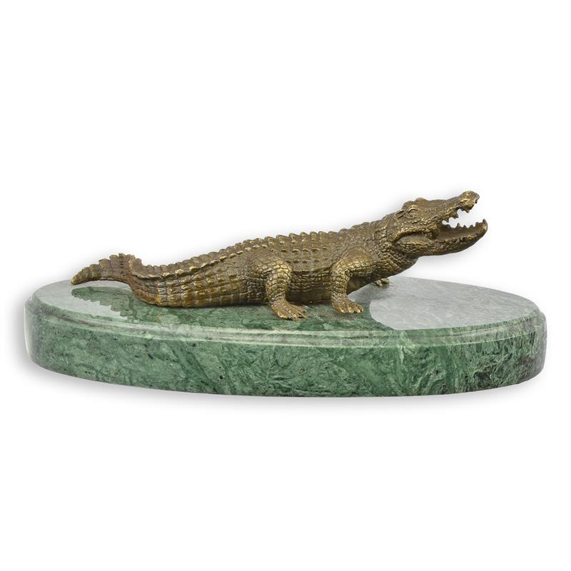 Bronzeskulptur Bronzefigur Krokodil