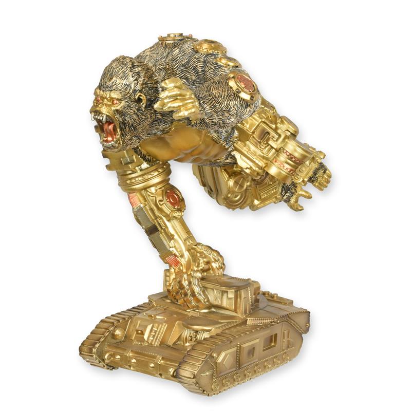 Figur Harz Steampunk Gorilla auf Panzer