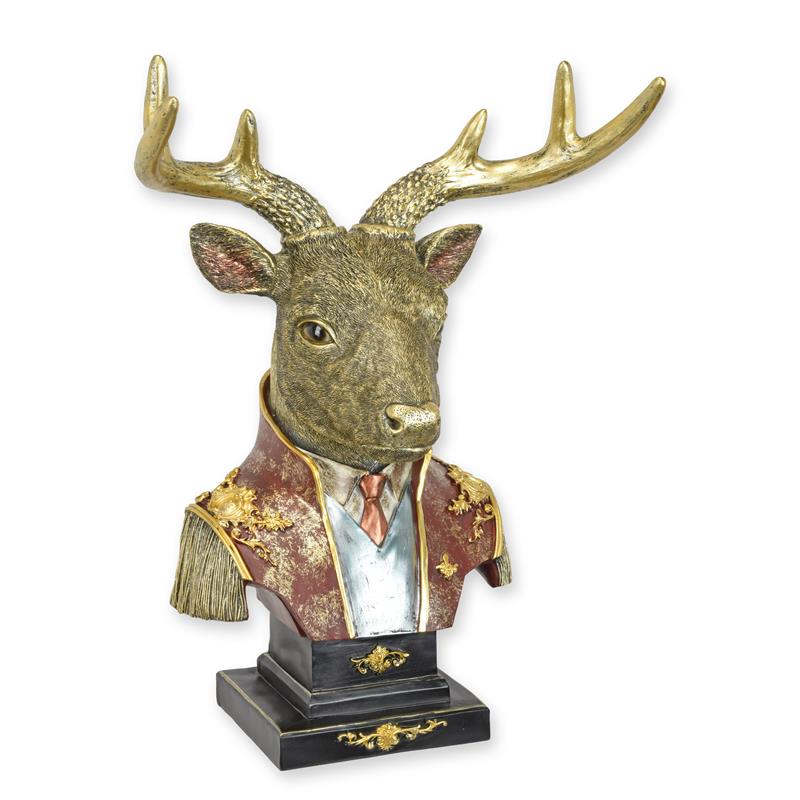 [LA-1816891] Figur Skulptur Büste Harz Hirsch gekleidet