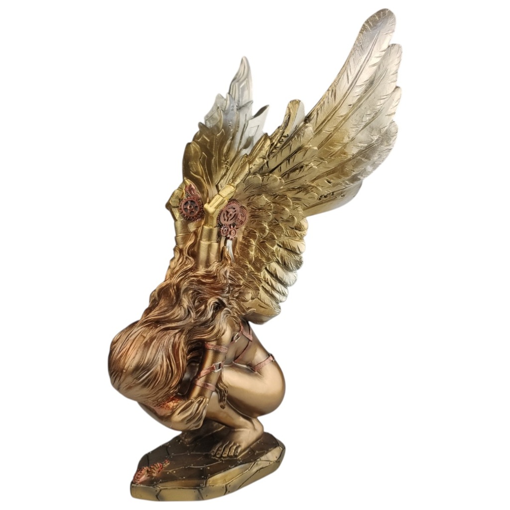 [LA-1816893] Figur Harz Steampunk Hockender Engel