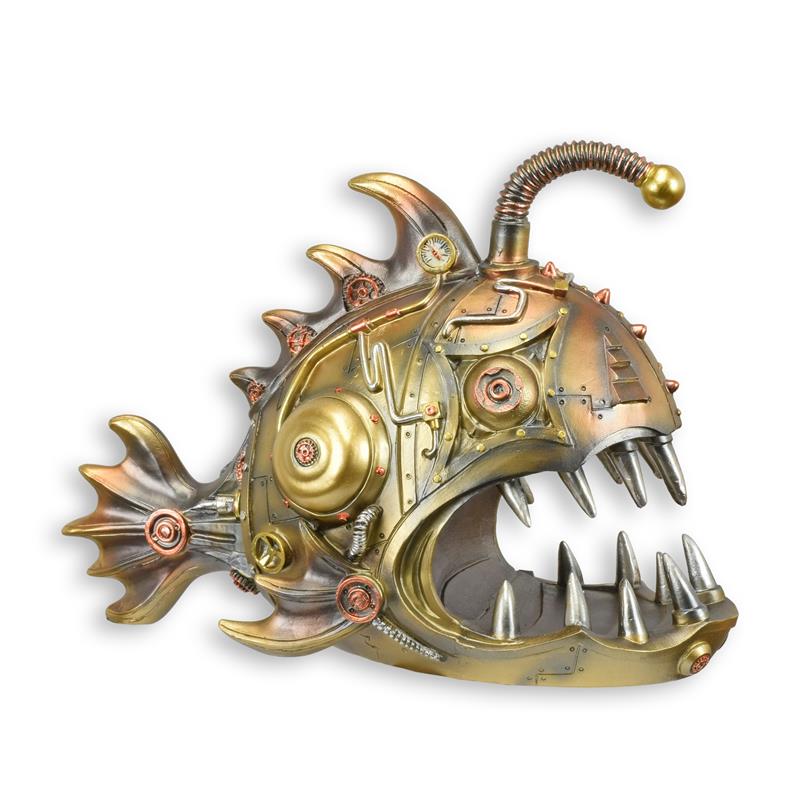 Figur Harz Steampunk Laternenfisch