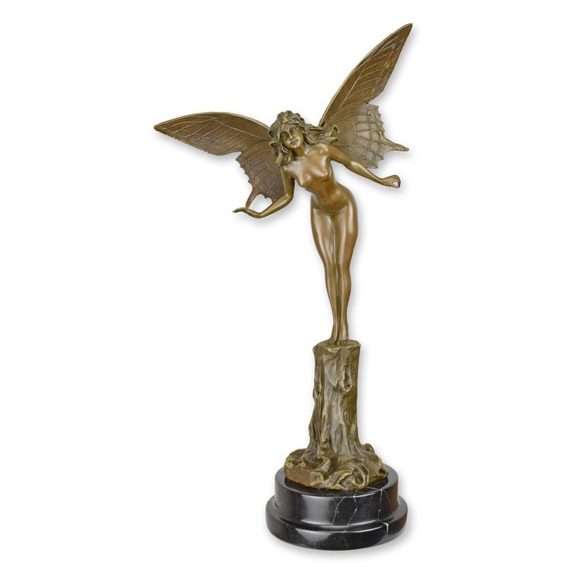 Bronzeskulptur Bronzefigur Fee