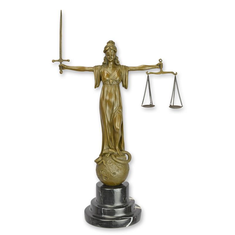 Bronzeskulptur Bronzefigur Lady Justice