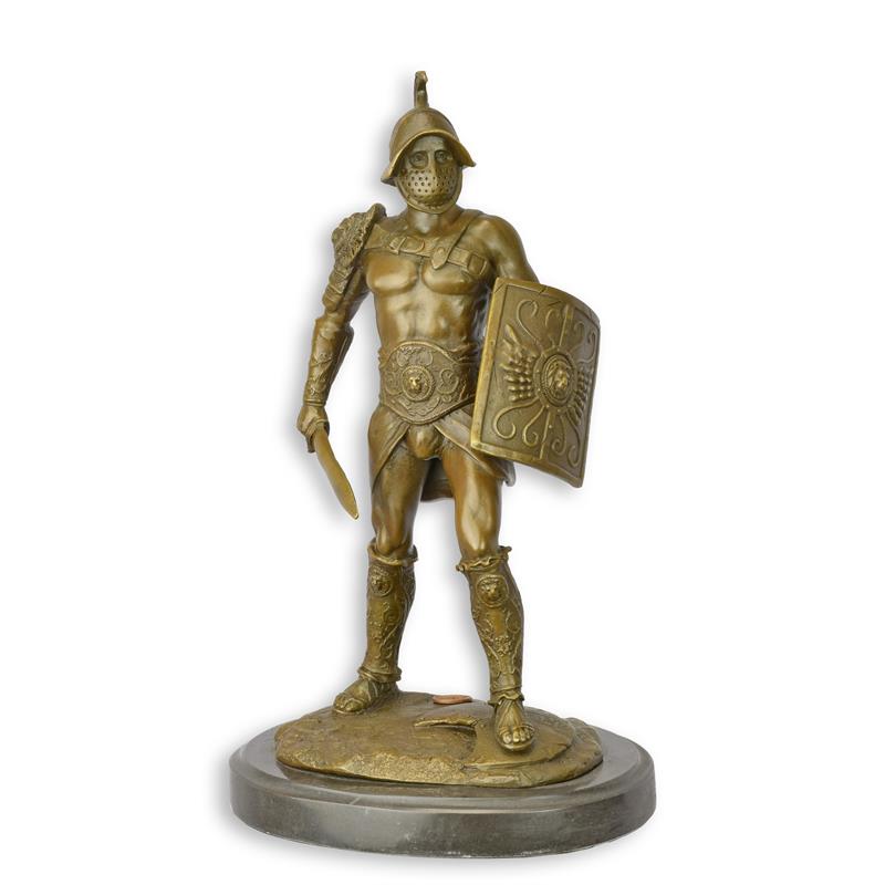 Bronzeskulptur Bronzefigur Römischer Gladiator