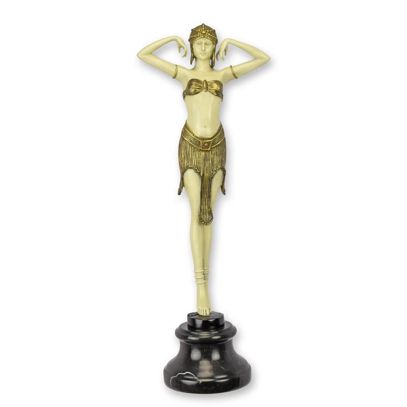 Bronzeskulptur Bronzefigur Skarabäus-Tänzerin