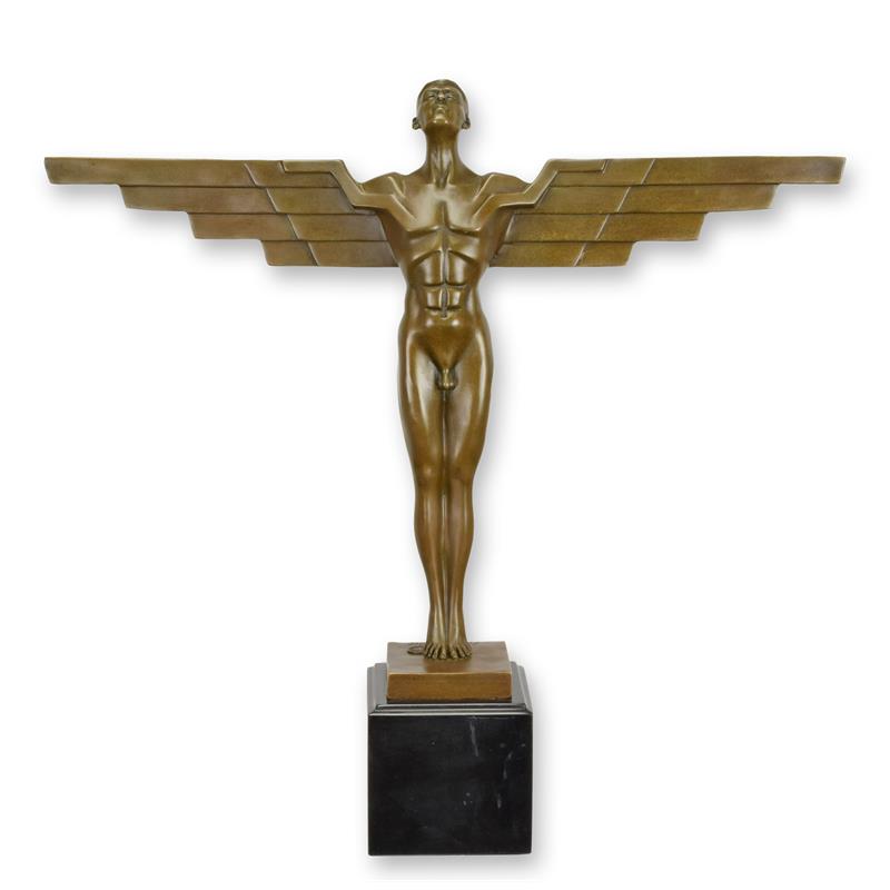 Bronzeskulptur Bronzefigur Art Déco Ikarus