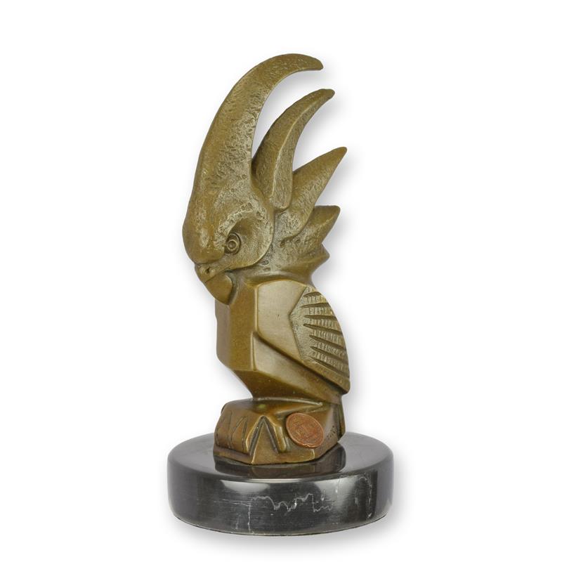 Bronzeskulptur Bronzefigur Kühlerfigur Bronze Art Déco Kakadu