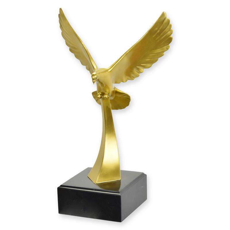 Bronzeskulptur Bronzefigur Taube im Flug
