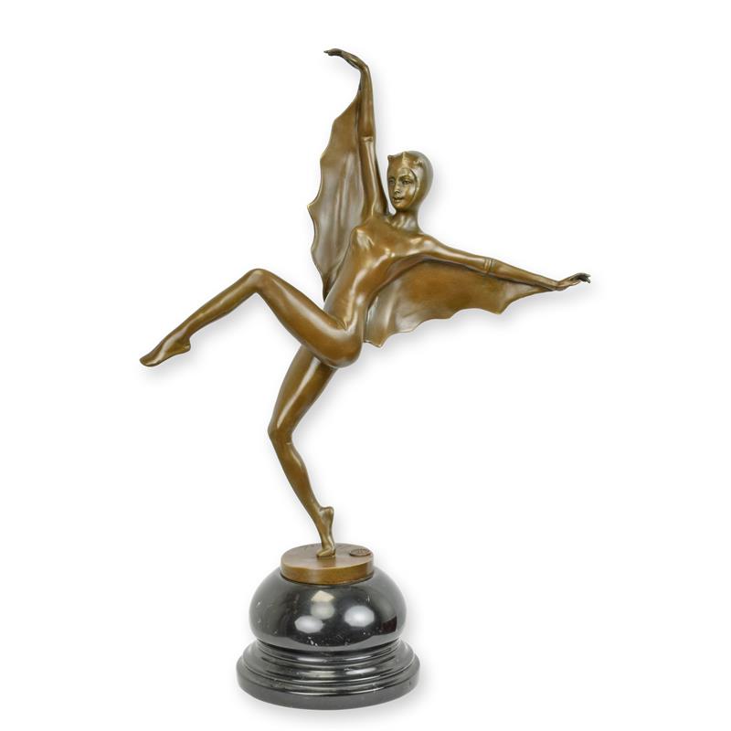Bronzeskulptur Bronzefigur The Bat Girl