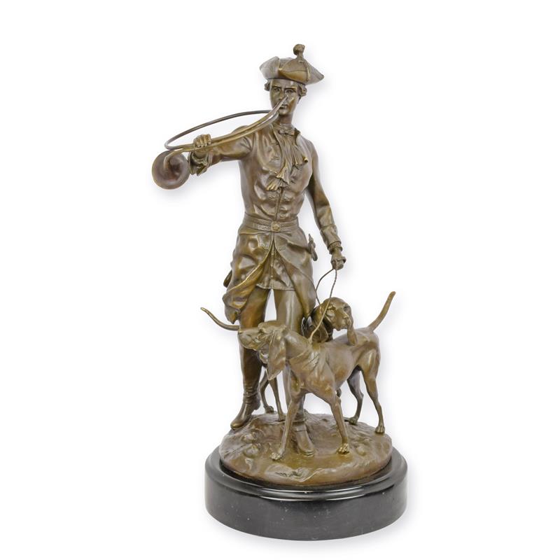 Bronzeskulptur Bronzefigur Piquer au Relais