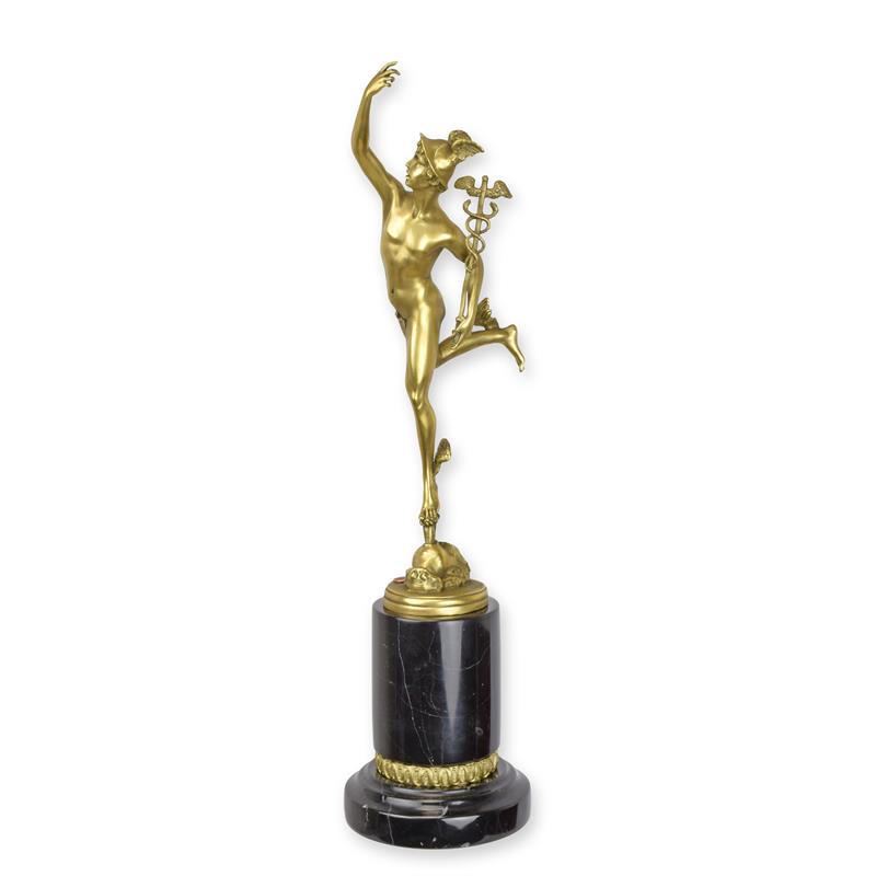 [LA-1817021] Bronzeskulptur Bronzefigur Poliert Merkur