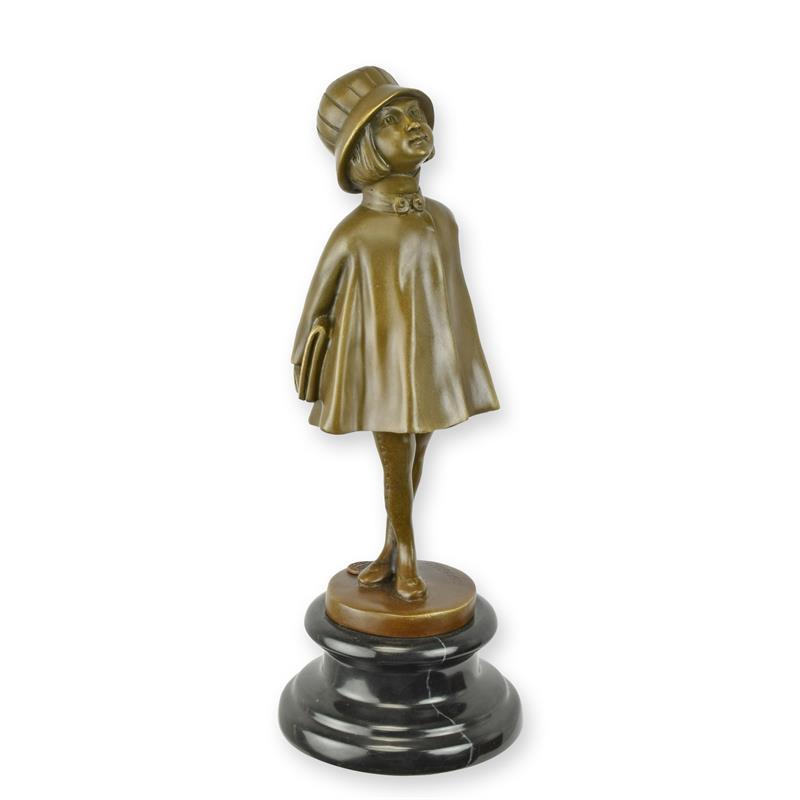 Bronzeskulptur Bronzefigur Schulmädchen