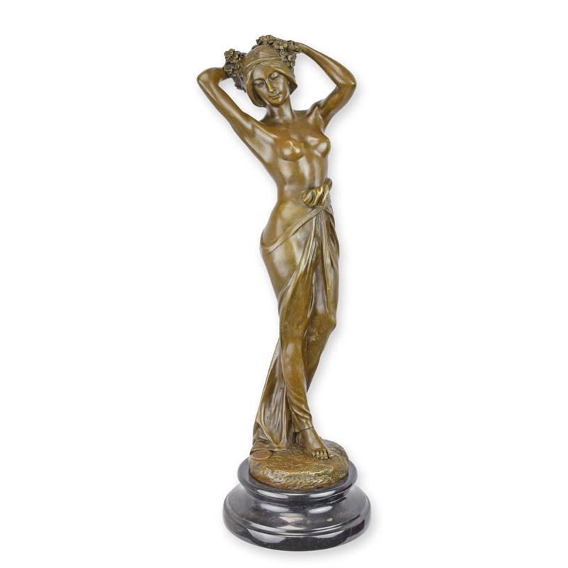 Bronzeskulptur Bronzefigur Halbakt Frau