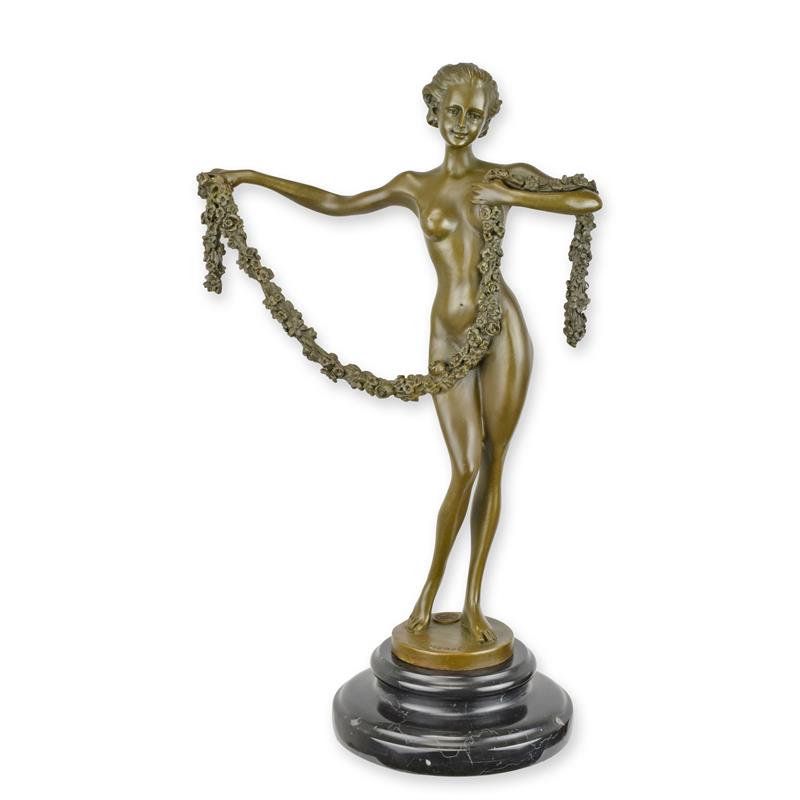 Bronzeskulptur Bronzefigur The Garland Dancer