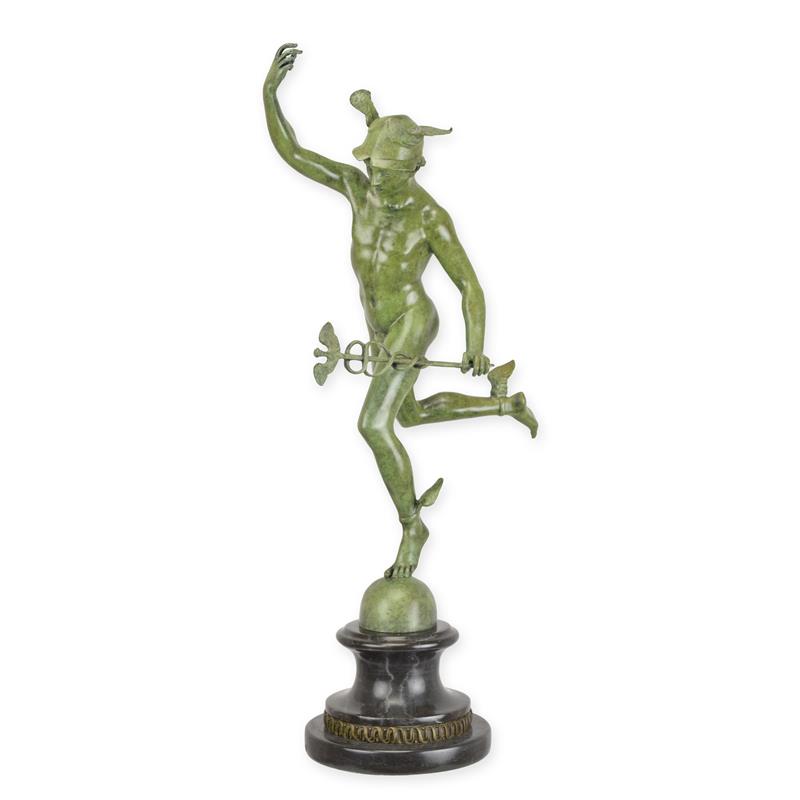 Bronzeskulptur Bronzefigur Merkur