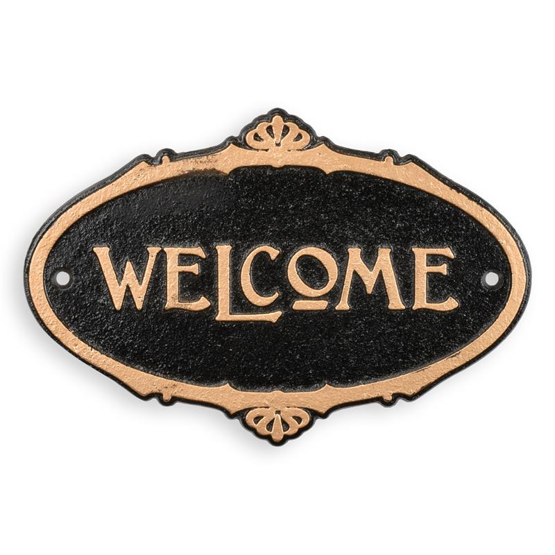 [LA-1817072] Wandschild Wandplakette Gusseisen Welcome