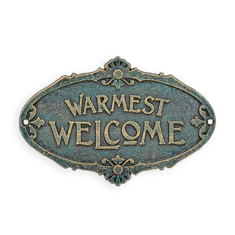 [LA-1817075] Wandschild Wandplakette Gusseisen Warmest Welcome