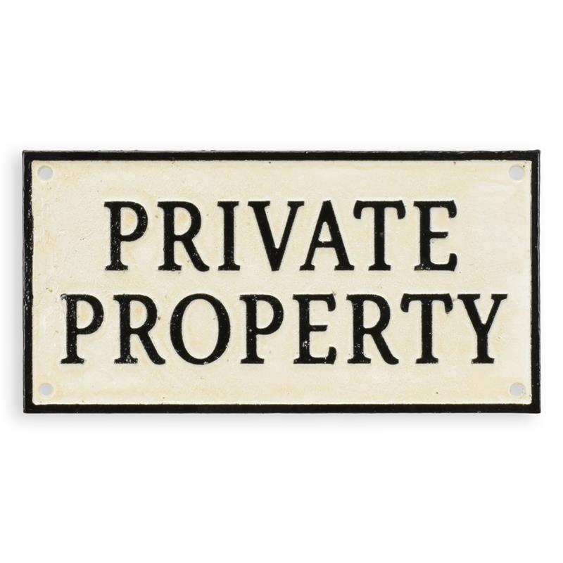 [LA-1817076] Wandschild Wandplakette Gusseisen Private Property