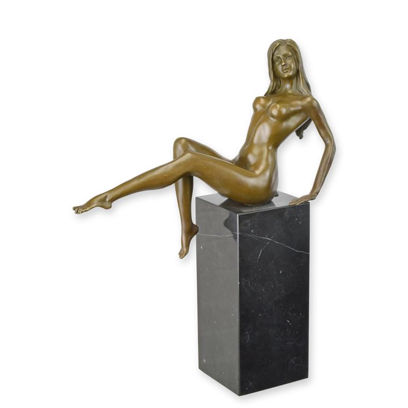 Bronzeskulptur Bronzefigur Erotik Liegender Akt