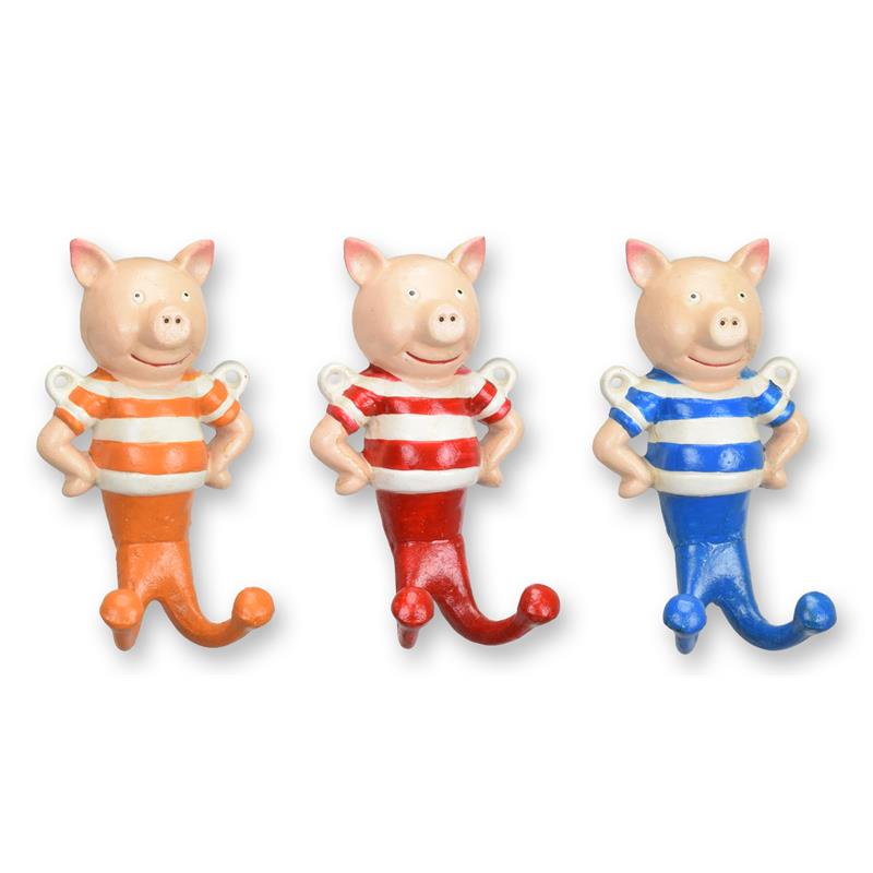 [LA-1817198] Kleiderhaken Gusseisen Schwein Wandmontage 3er Set