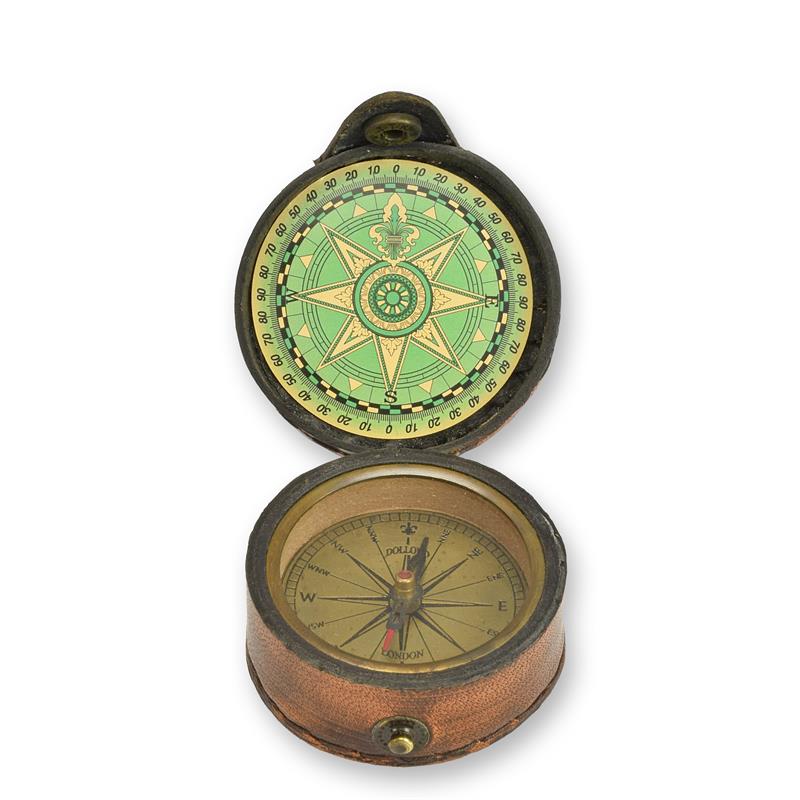 [LA-1817292] Kompass Messing PU-Hülle