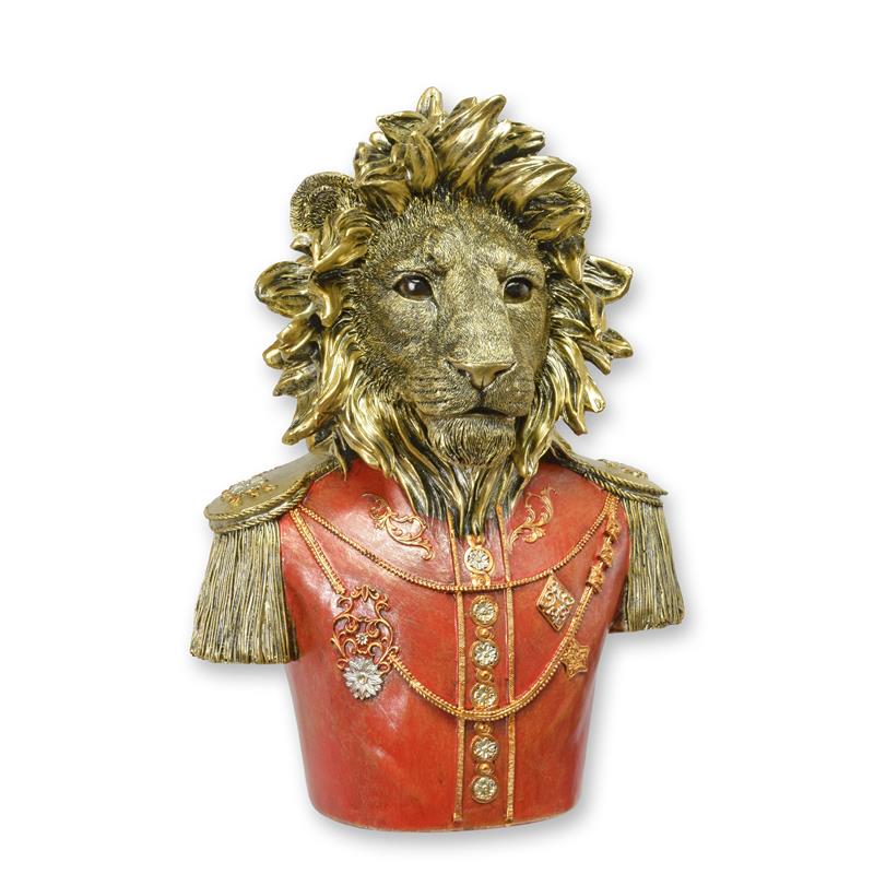 Figur Skulptur Büste Harz Löwe gekleidet