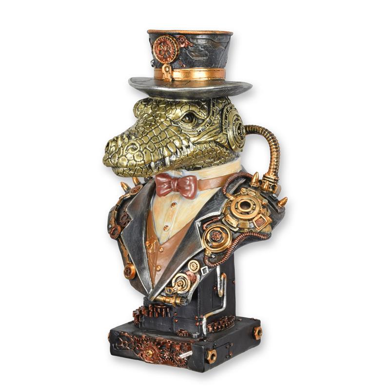 Figur Skulptur Büste Harz Steampunk Krokodil