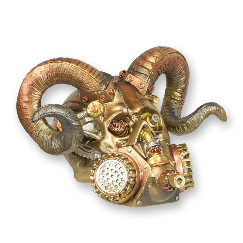 Skulptur Harz Steampunk Schädel
